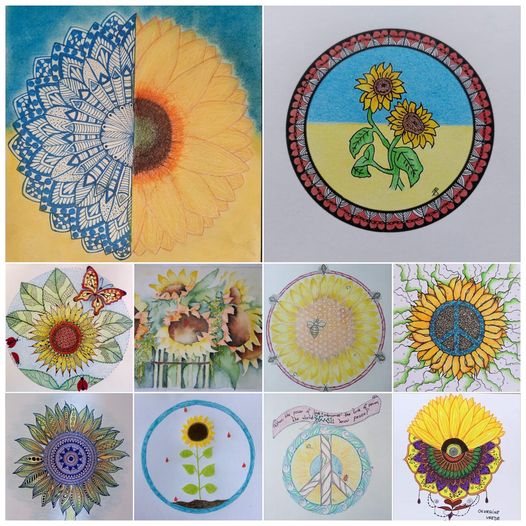 Collage zonnebloemmandala