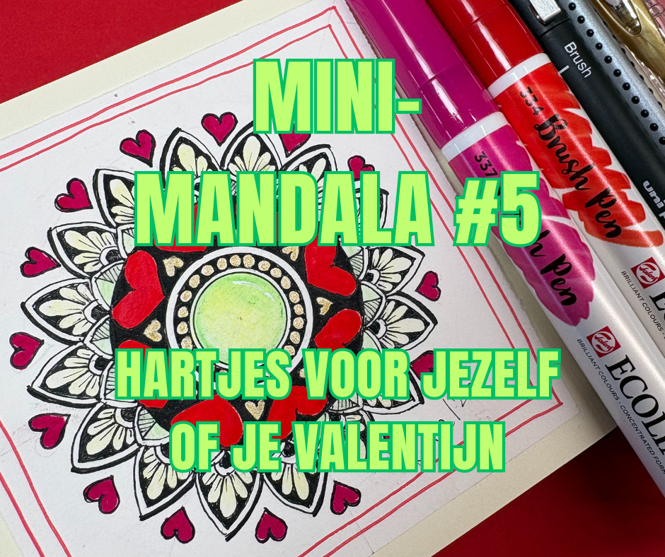 Mandala met hartjes voor valentijnsdag of kaart