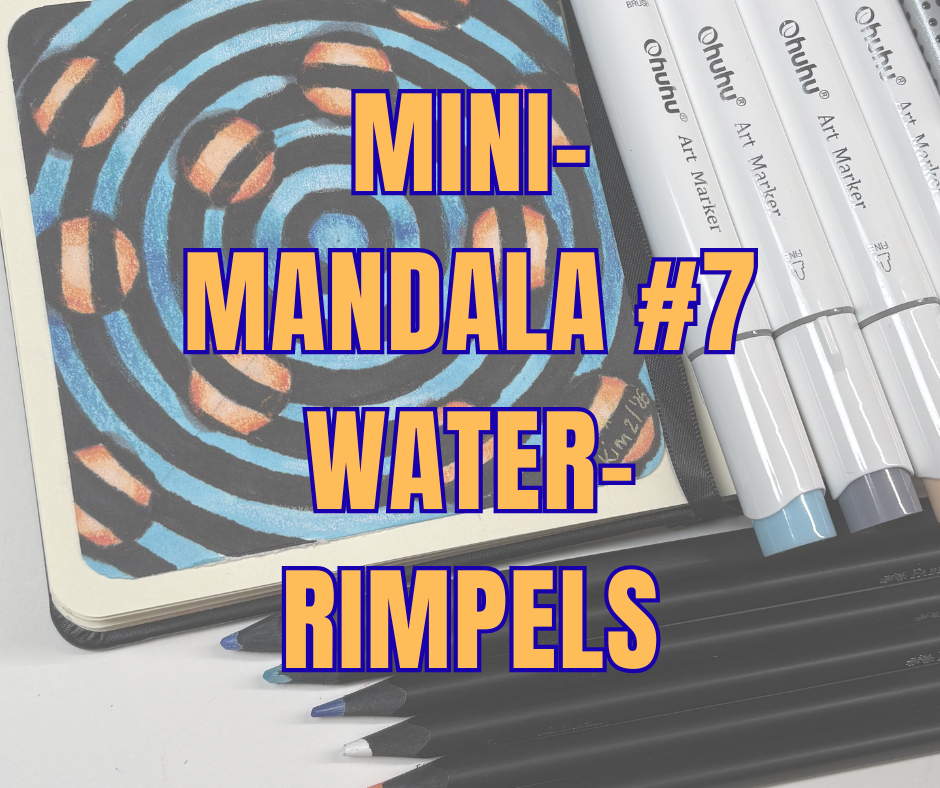 Mini-mandala water ripple effect getekend met Ohuhu markers