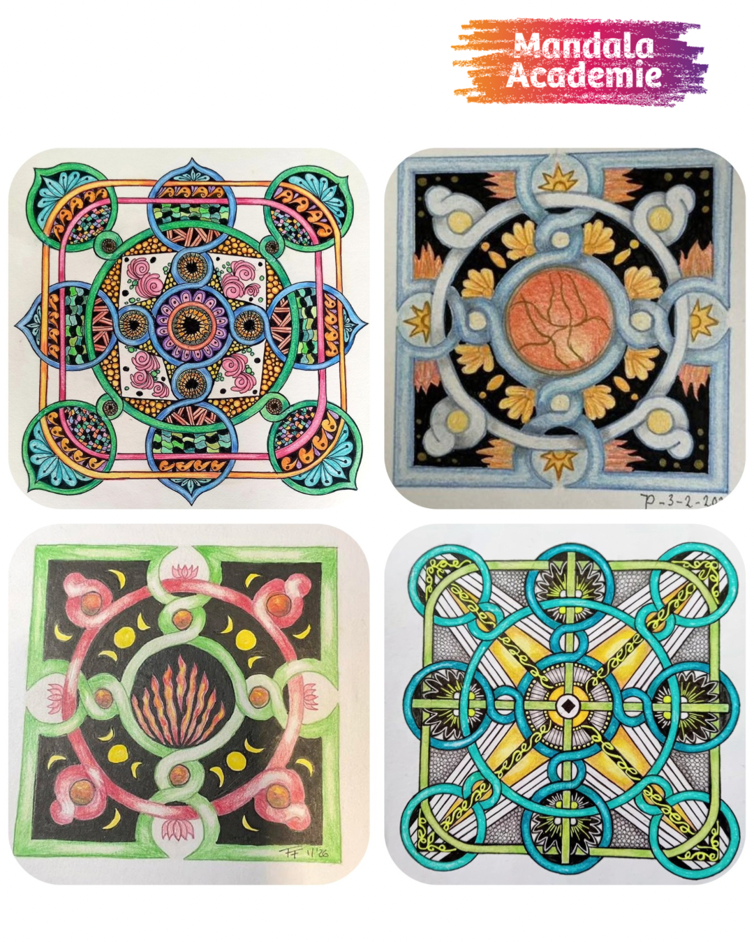 januarimandalacollage Een vierkante, gevlochten mandala.
Hierin de energie van het Vuurpaard van 2026: moed, beweging en groei.
Durf jij buiten je comfortzone te tekenen?