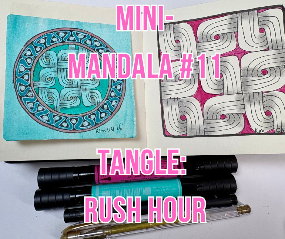 Leer hoe je de Rush Hour tangle tekent in een mini-mandala. Stap-voor-stap uitleg door Kim Vermeer van de Mandala Academie. Inclusief video en materiaaltips!