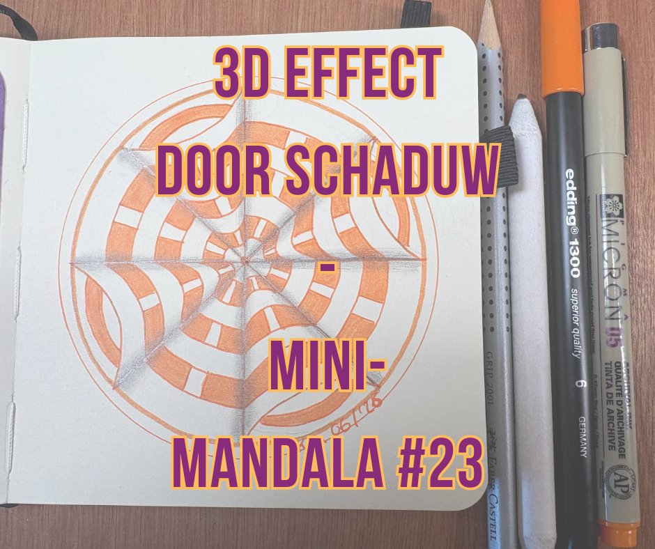 3D mandala tekenen met schaduw – Mini-Mandala #23